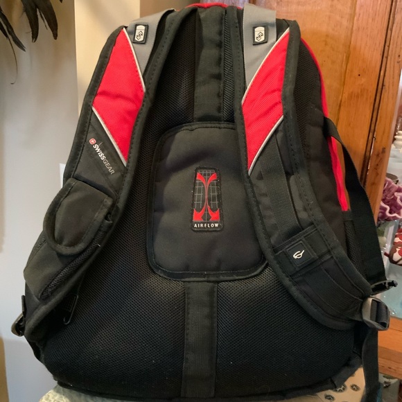 red swiss backpack
